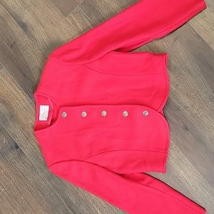 Vintage Pendleton wool cropped red  blazer with antiqued silver button, …